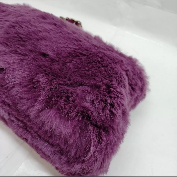 Chanel Coco Mark Purple Fur Shoulder Bag - Picture 8 of 15